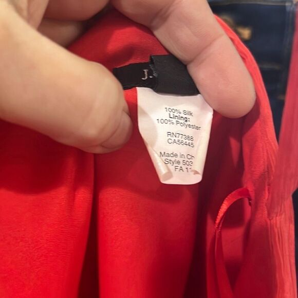 J.Crew Silk Ruched and Draped Spaghetti Strap Elegant Prom or Party Dress Coral - Picture 15 of 16